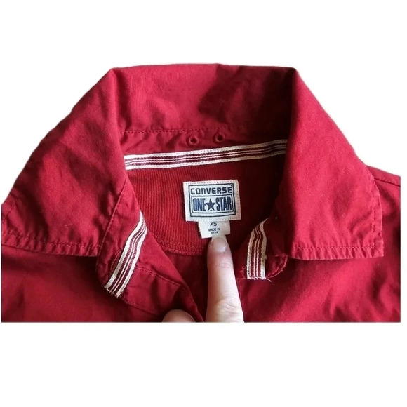 Converse One Star, Size XS, Red Long Sleeve Button-Down Shirt - Picture 5 of 11